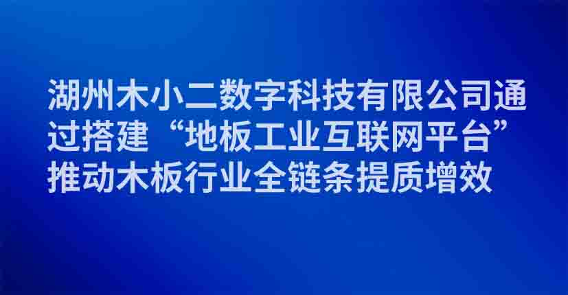 湖州木小二数字科技有限公司通过搭建“地板工业互联网平台”推动木板行业全链条提质增效