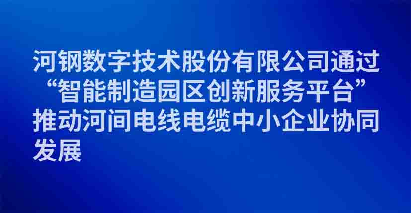 河钢数字技术股份有限公司通过“智能制造园区创新服务平台”推动河间电线电缆中小企业协同发展