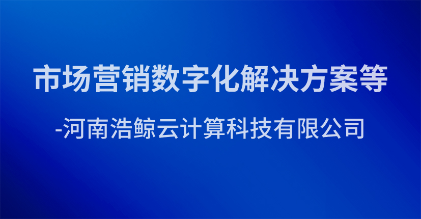 市场营销数字化解决方案等-河南浩鲸云计算科技有限公司